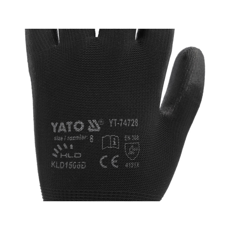 YT-74728 YATO Manusi de protectie din nylon, negre, marimea 8