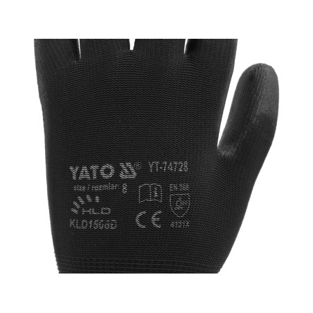 YT-74728 YATO Manusi de protectie din nylon, negre, marimea 8