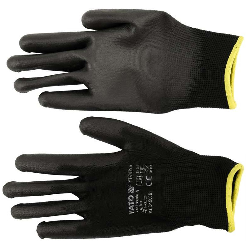 YT-74729 YATO Manusi de protectie din nylon, negre, marimea 9