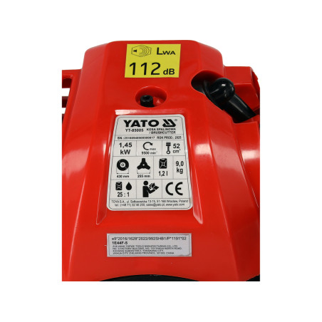 YT-85005 YATO Motocoasa pe benzina cu accesorii, 1.45 kW, 52 cm3