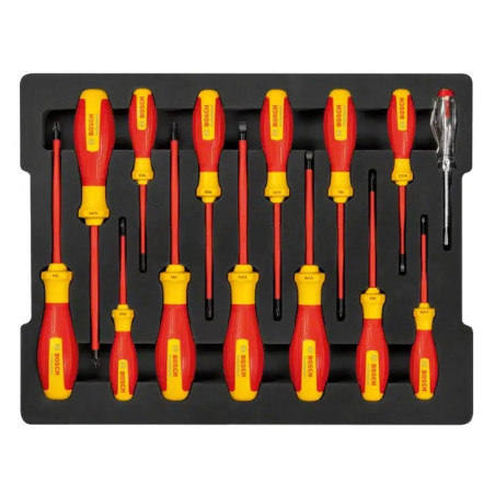 1600A02NF9 BOSCH Set surubelnite cu profil mixt, 14 bucati, izolatie 1000 V