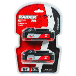 131175 RAIDER Set 2 acumulatori Li-ion R20  20V x 2.0Ah
