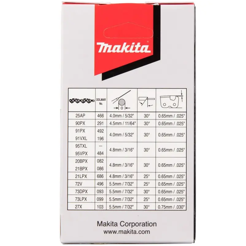 191G96-5 MAKITA Lant de schimb pentru fierastrau, lungime 25 cm, 1.3 mm, 1/4 inch, 60 eclise