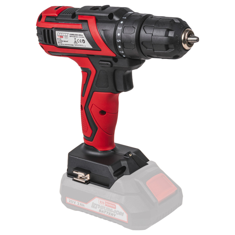 030234 RAIDER RDP-KCD20 Masina de gaurit si insurubat compatibila cu acumulator Li-Ion 20V, 44Nm