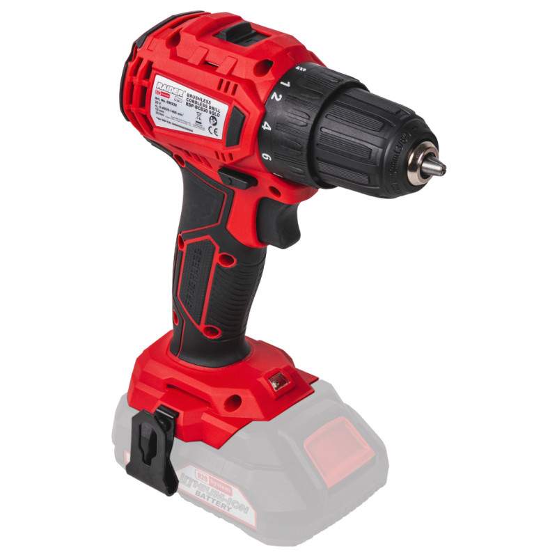 030232 RAIDER RDP-BCD20 Masina de gaurit si insurubat compatibila cu acumulator 20V, 35Nm