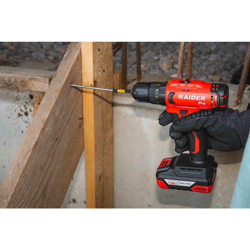030252 RAIDER RDP-PCD20 Masina de gaurit cu percutie compatibila cu acumulator Li-Ion 20V, 44Nm