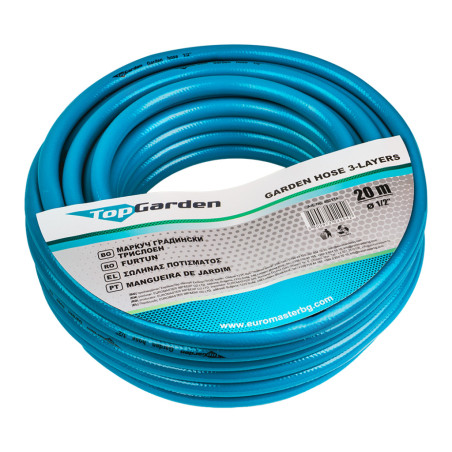 402114 TOPGARDEN Furtun de gradina in 3 straturi, diametru 1/2", 20 m