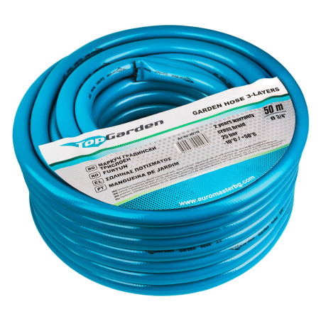 402119 TOPGARDEN Furtun de gradina in 3 straturi, diametru 3/4", 50 m