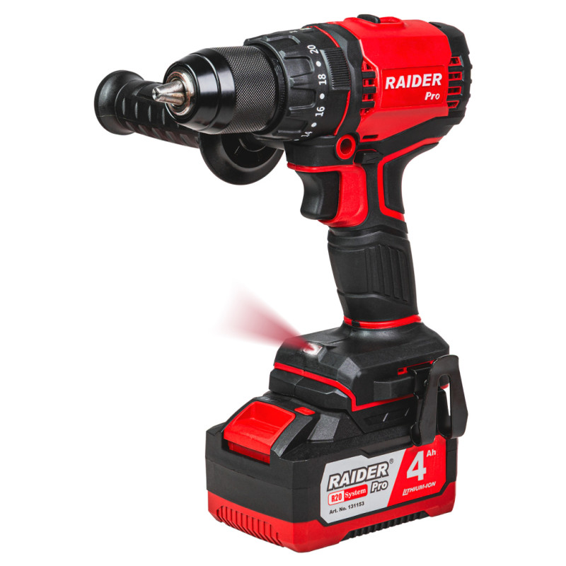 030263 RAIDER RDP-YBID20 Masina de gaurit cu percutie cu acumulator Li-Ion 20V, 4.0 Ah 60 Nm