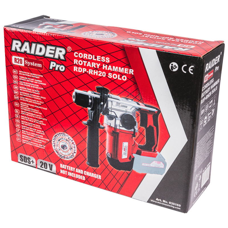 030169 RAIDER RDP-RH20 Ciocan rotopercutor compatibil cu acumulator Li-Ion 20V, SDS+, 2.2J