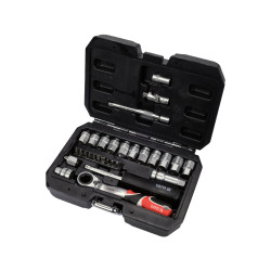 YT-38650 YATO Trusa tubulare spline 1/4", 29 piese