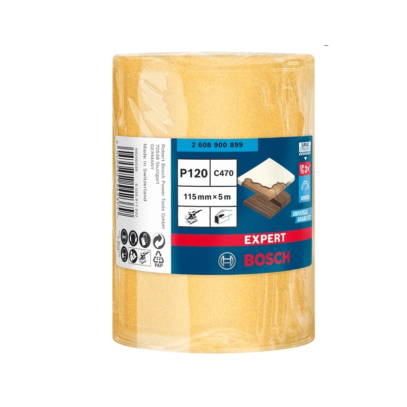 2608900899 BOSCH Rola abraziva, 115 mmx5 m, granulatie 120