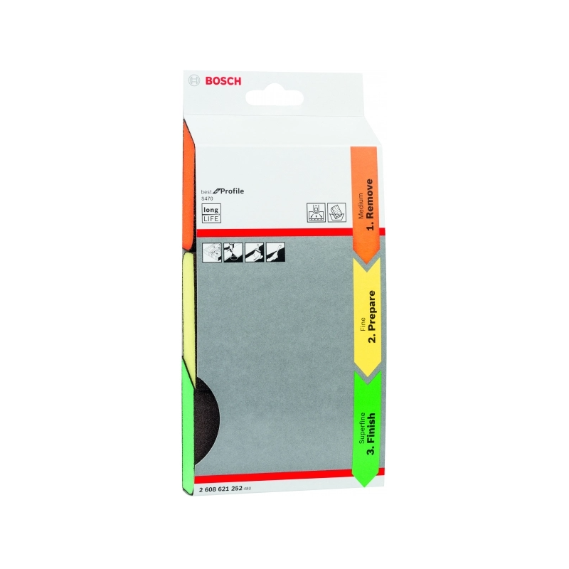 2608621252 BOSCH Set de 3 bureti abrazivi,97x69x26mm, granulatie mixta