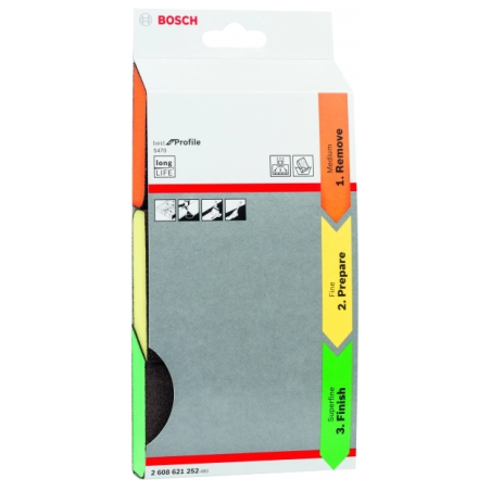 2608621252 BOSCH Set de 3 bureti abrazivi,97x69x26mm, granulatie mixta
