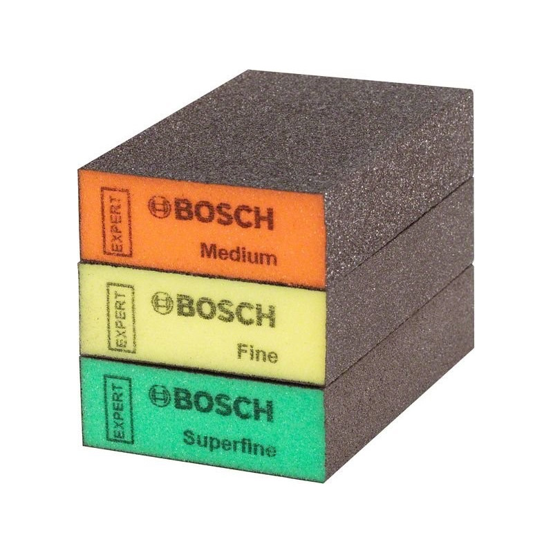 2608901175 BOSCH Set de 3 bureti abrazivi, 69x97x26 mm, granulatie mixta
