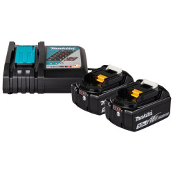 1914J6-4 MAKITA Kit 2 acumulatori Li-Ion 18V LXT 5Ah(BL1850Bx2+DC18RC)