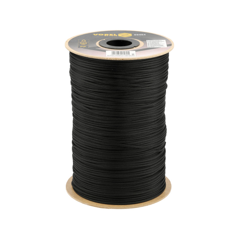 69464 VOREL Cordelina PP 3mm, 600m, negru