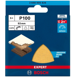 2608900826 BOSCH EXPERT Set 5 foi abrazive delta C470 93x93mm, G100, 6 orificii