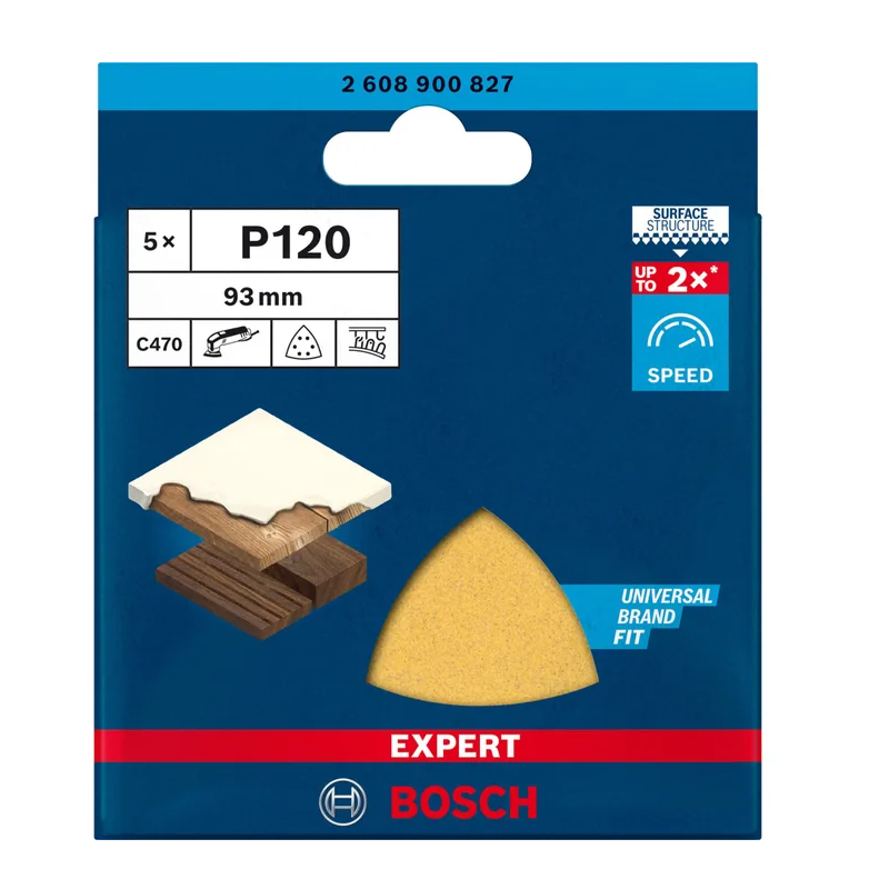 2608900827 BOSCH EXPERT Set 5 foi abrazive delta C470 93x93mm, G120, 6 orificii
