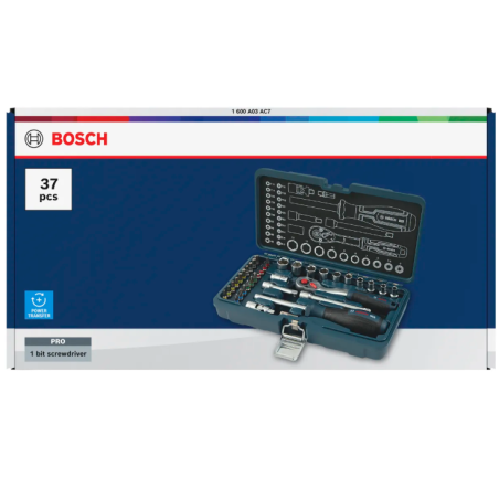 1600A03AC7 BOSCH Set de tubulare de 1/4&rdquo;, 35 piese