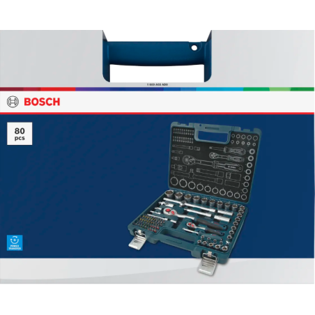 1600A03AD0 BOSCH Set de tubulare de 1/4” + 1/2”, 80 piese