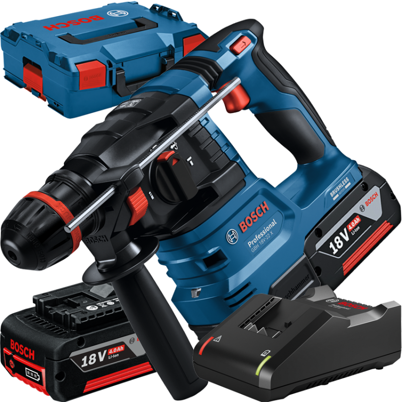 0611924101 BOSCH GBH 18V-22 X Rotopercutor 2xGBA Li-Ion 18V 4Ah,SDS+,Cilindric,HEX+L-BOXX