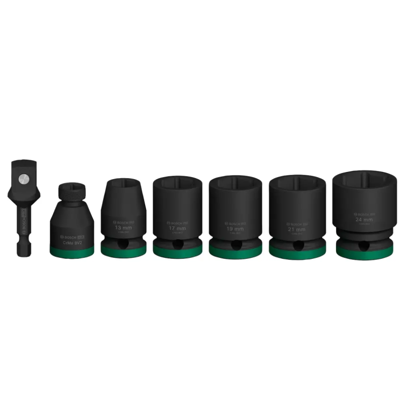 2608003032 BOSCH Set de 7 chei tubulare PRO Impact cu adaptor, 1/2", standard