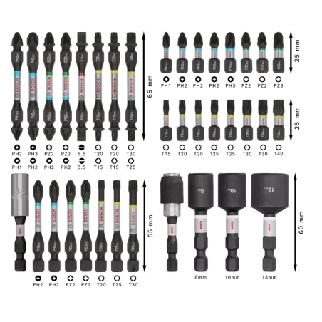 2608521U73 BOSCH Set de capete de surubelnita PRO Impact, 36 buc.