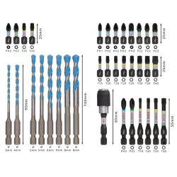 2608521U82 BOSCH Set de burghie si biti PRO Impact, 35 de piese