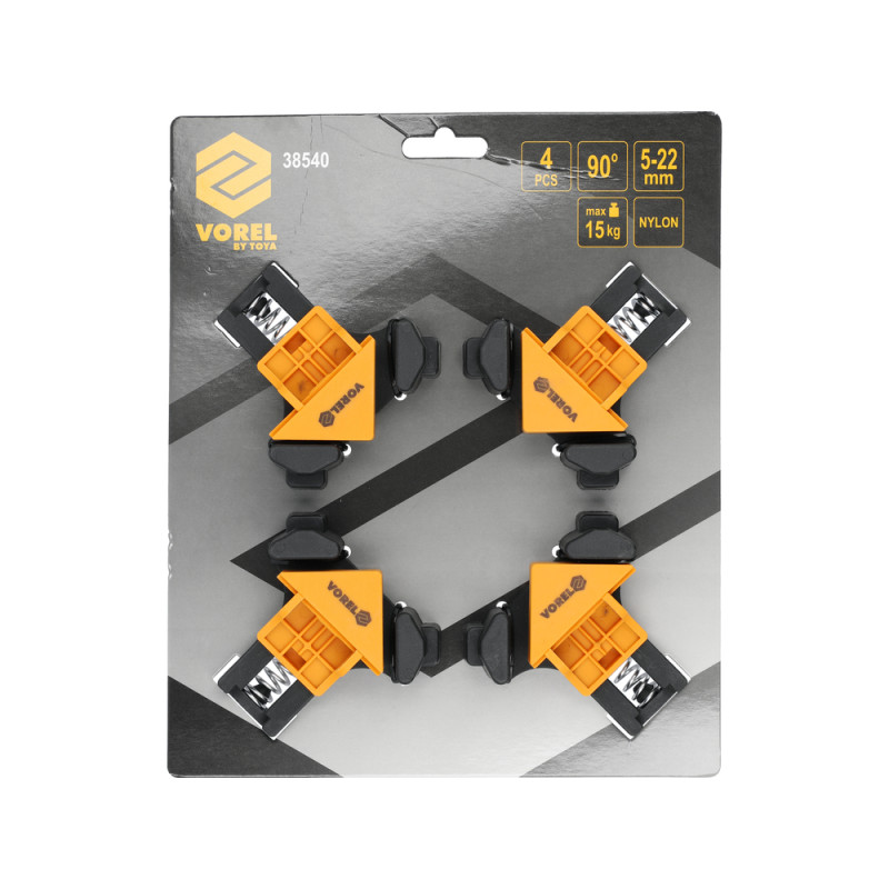 38540 VOREL Set 4 strangatoare de colt cu arc, unghi de 90 grade
