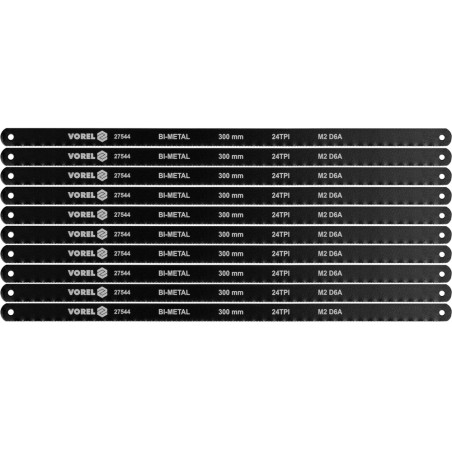 27544 VOREL Set 10 panze fierastrau bi-metal, 24 TPI, cobalt 8% 300x12.6x0.65mm