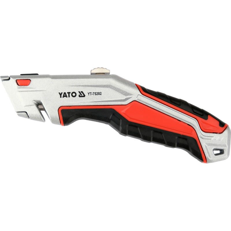 YT-75202 YATO Cutter cu lama trapezoidala retractabila, lama 61x19x0.6 mm