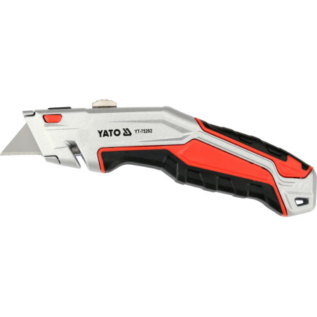YT-75202 YATO Cutter cu lama trapezoidala retractabila, lama 61x19x0.6 mm