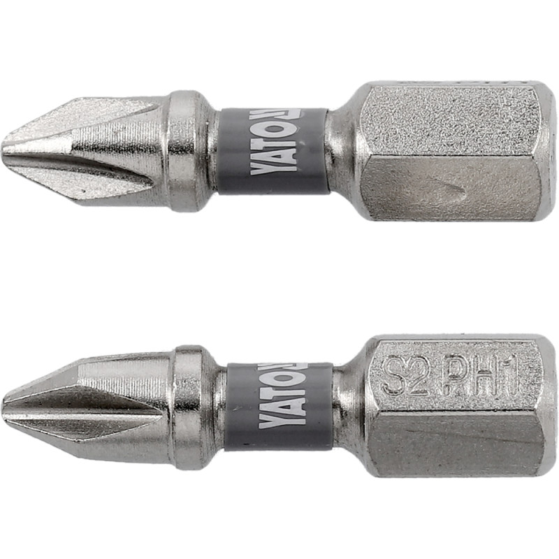 YT-78000 YATO Set 2 biti, prindere hex. 1/4", 25 mm PH1, NI