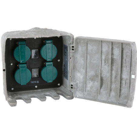 YT-81271 YATO Priza de gradina, imitatie piatra IP44, 4 prize, mod AUTO/MANUAL
