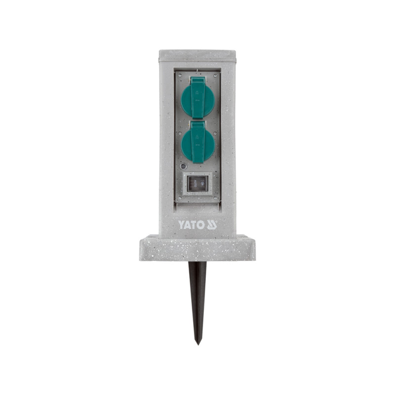 YT-81273 YATO Priza de gradina stalp piatra PP, IP44, 4 prize