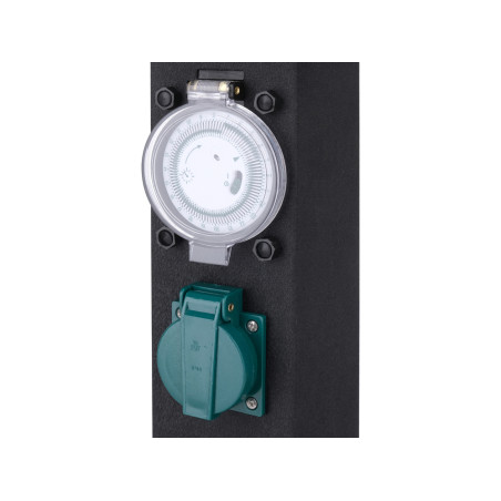 YT-81276 YATO Priza de gradina stalp din otel IP44, 2 prize cu programator