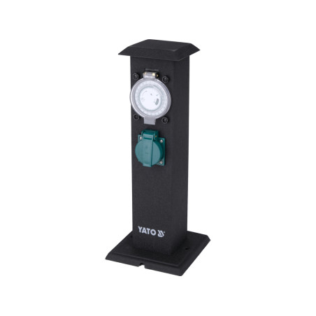 YT-81276 YATO Priza de gradina stalp din otel IP44, 2 prize cu programator