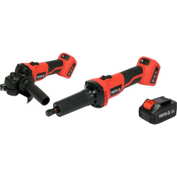 YT-828296 YATO Set polizor unghiular+drept cu acumulator Li-Ion 18V,4Ah