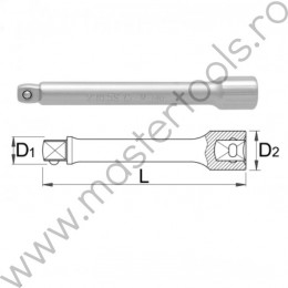 Prelungitor lung cu cap sferic 3/8 UNIOR