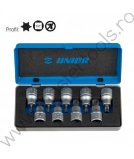 Trusa chei bit torx TX20-TX60 prindere patrat 1/2 UNIOR