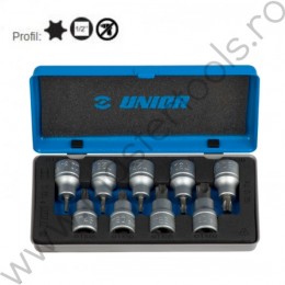 Trusa chei bit torx TX20-TX60 prindere patrat 1/2 UNIOR