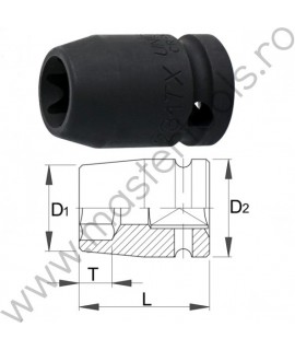 612880 UNIOR Cheie tubulara de impact TORX prindere patrat 1/2", E10