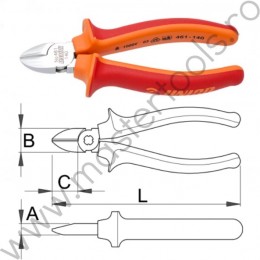 610426 UNIOR Cleste sfic izolat la 1000 V, 140 mm, 461/1VDEBI