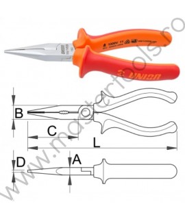 610434 UNIOR Cleste cu varfuri semirotunde si tais izolat 1000V, 160mm