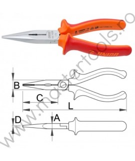 610436 UNIOR Cleste cu varfuri semirotunde si tais izolat 1000V, 17 mm