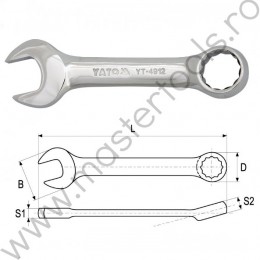 Cheie combinata scurta 19 mm YATO YT-4912