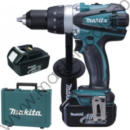 Masina de insurubat si gaurit cu 2 acumulatori Li-Ion de 18 V MAKITA