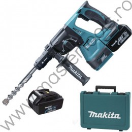 Ciocan rotopercutor SDS-Plus cu doi acumulatori Li-Ion de 18 V MAKITA