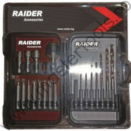 Set biti, burghie,chei hexagonale si suport prelungitor RAIDER